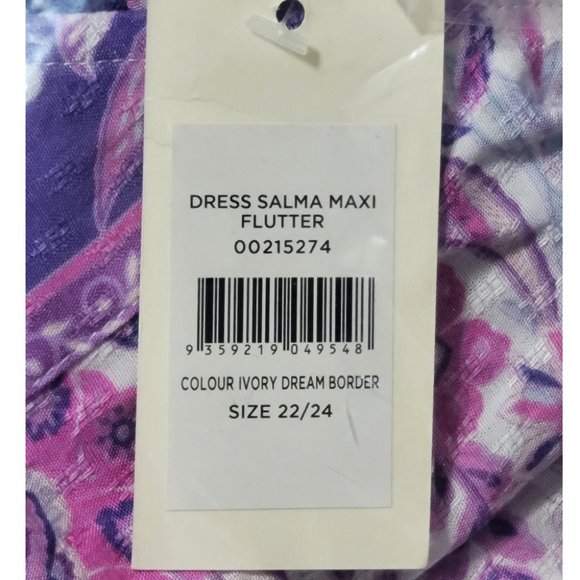 AVEOLOGY Salma Maxi Flutter Boho Dress 22/24 - Picture 13 of 15